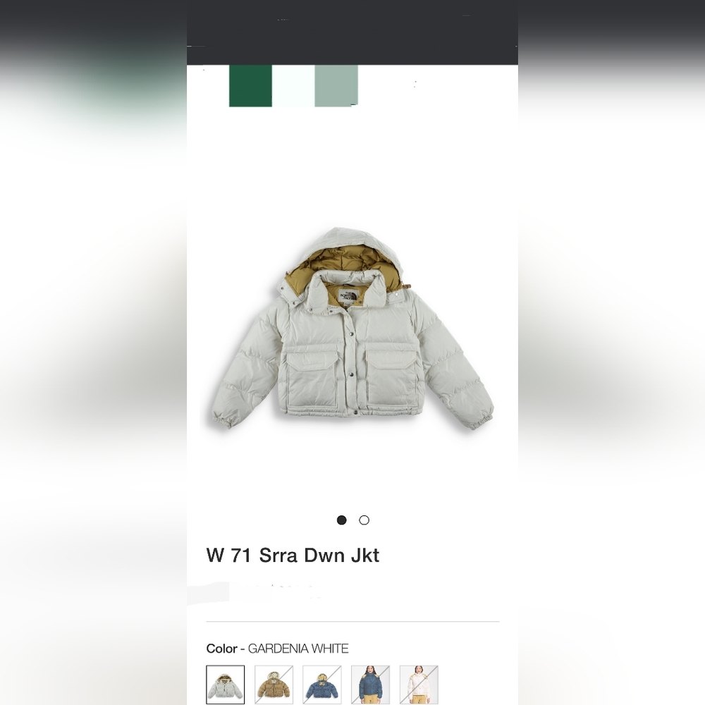 North Face W Sierra 71 Retro Puffy/Down Jacket M Gardenia White